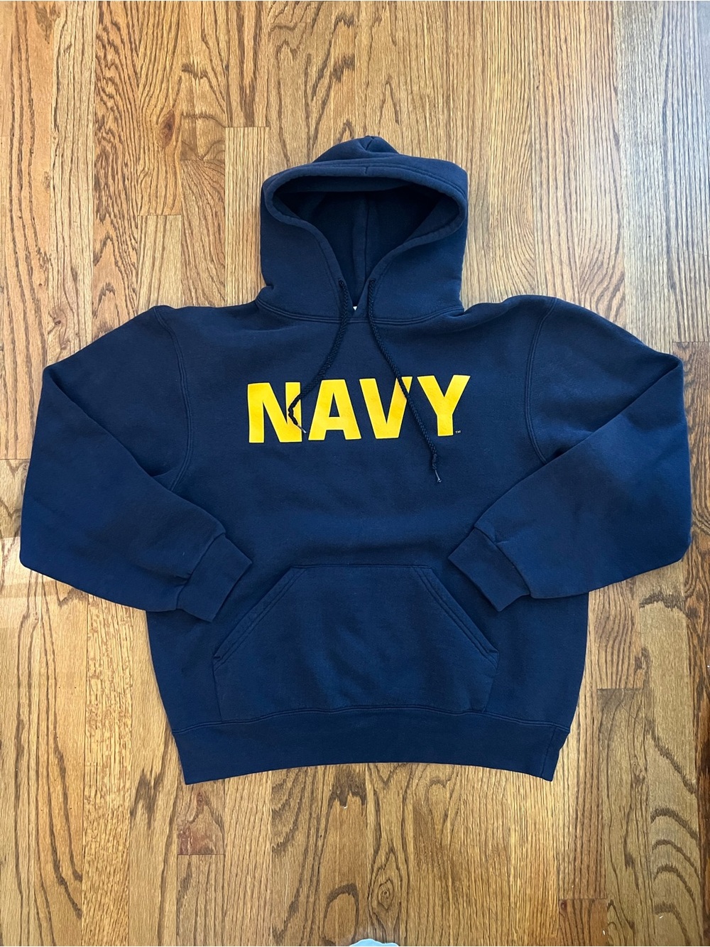 Soffe Navy Hoodie with Yellow NAVY Logo